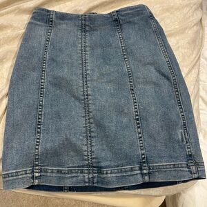 Free people denim mini skirt